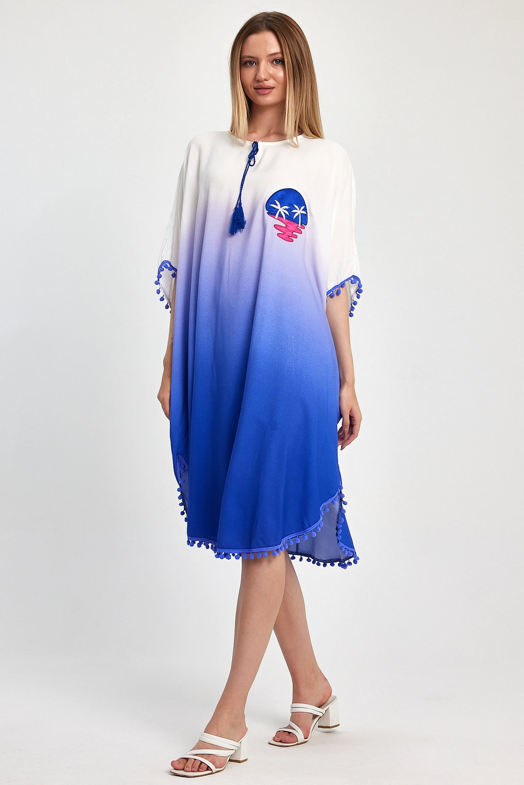 Maxi Boy Saks Embroidered Tassel Woven Viscose Dress BCVL-251014 - Baia Mare