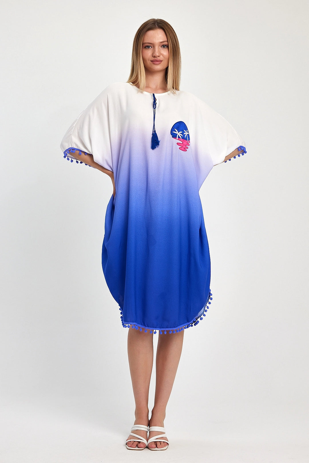 Maxi Boy Saks Embroidered Tassel Woven Viscose Dress BCVL-251014 - Baia Mare