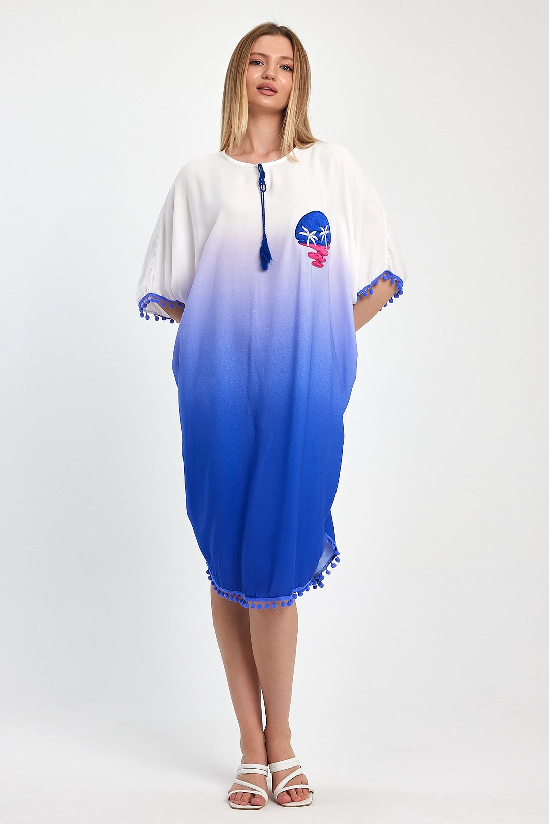 Maxi Boy Saks Embroidered Tassel Woven Viscose Dress BCVL-251014 - Baia Mare