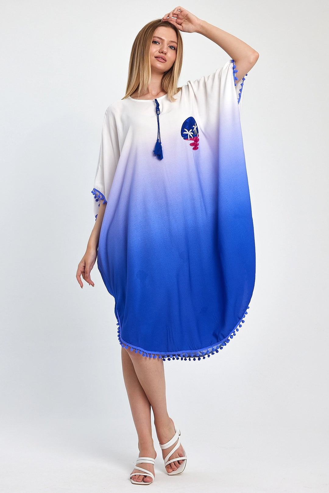 Maxi Boy Saks Embroidered Tassel Woven Viscose Dress BCVL-251014 - Baia Mare