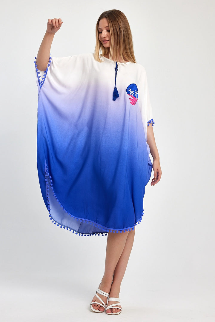 Maxi Boy Saks Embroidered Tassel Woven Viscose Dress BCVL-251014 - Baia Mare