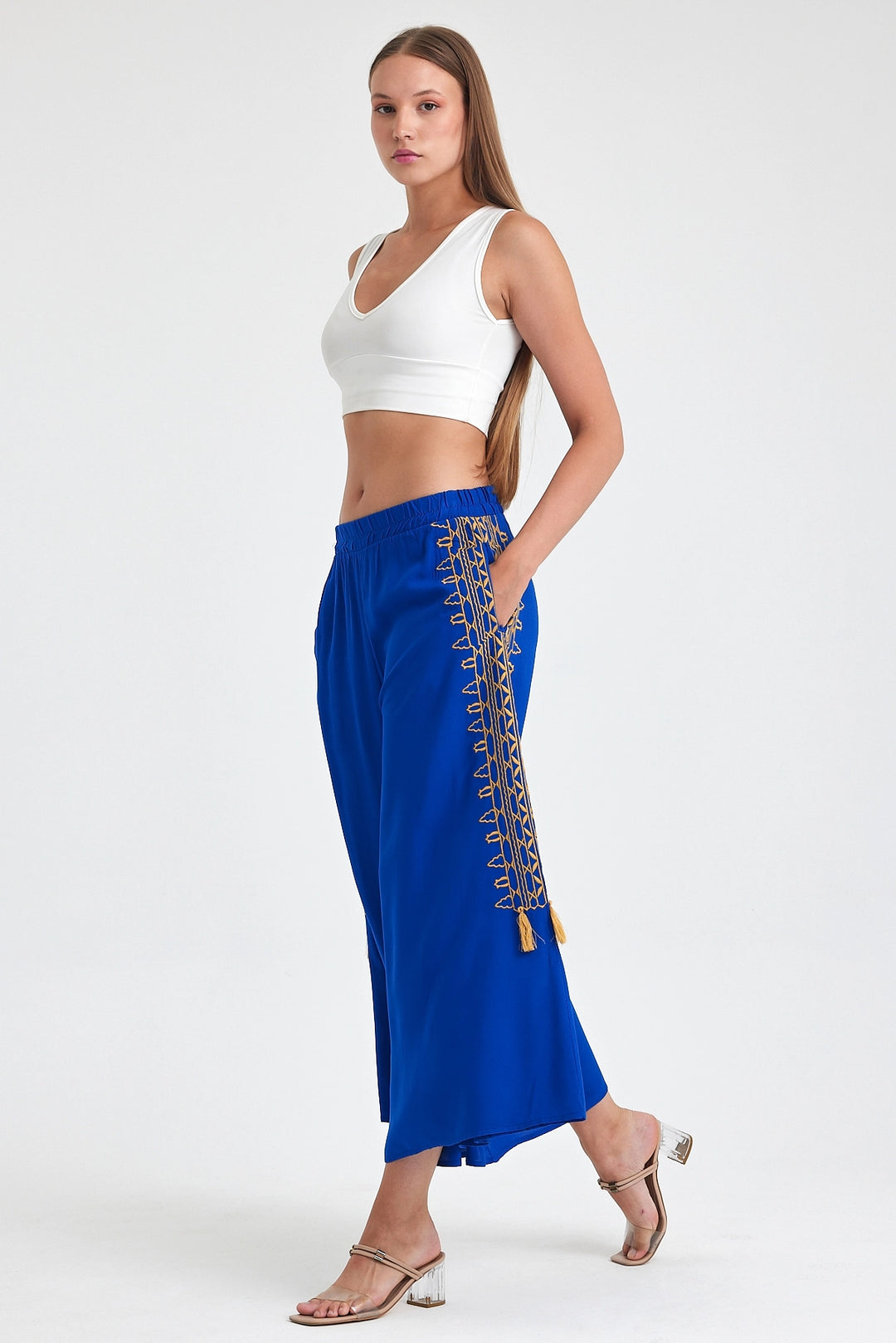 Maxi Boy Saks Embroidered Loose Fit Harem Pants BCVL-25929 - Morgan Hill