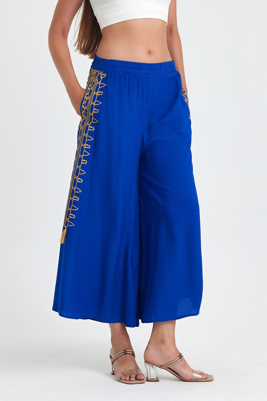 Maxi Boy Saks Embroidered Loose Fit Harem Pants BCVL-25929 - Morgan Hill