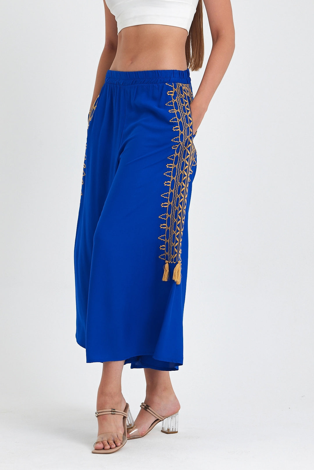 Maxi Boy Saks Embroidered Loose Fit Harem Pants BCVL-25929 - Morgan Hill
