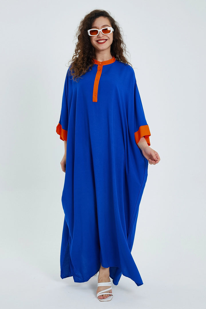 Maxi Boy Saks Color Block Long Loose Woven Dress BCVL-24949 - Wellington