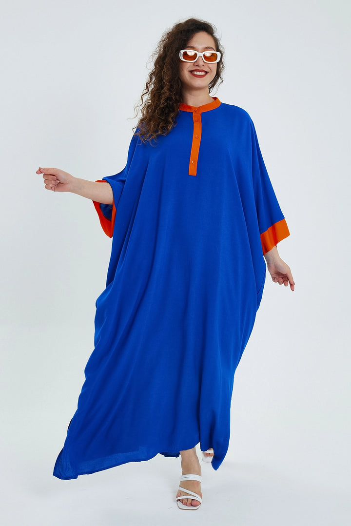 Maxi Boy Saks Color Block Long Loose Woven Dress BCVL-24949 - Wellington