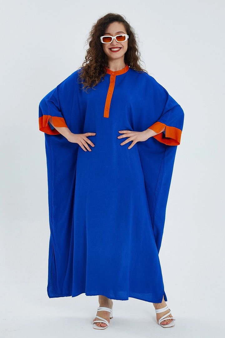 Maxi Boy Saks Color Block Long Loose Woven Dress BCVL-24949 - Wellington