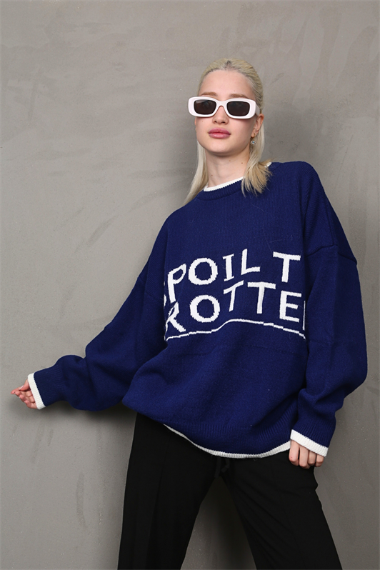 MDX Saks Printed Oversized Turtleneck Women's Sweater MG1596 - Huntington Station