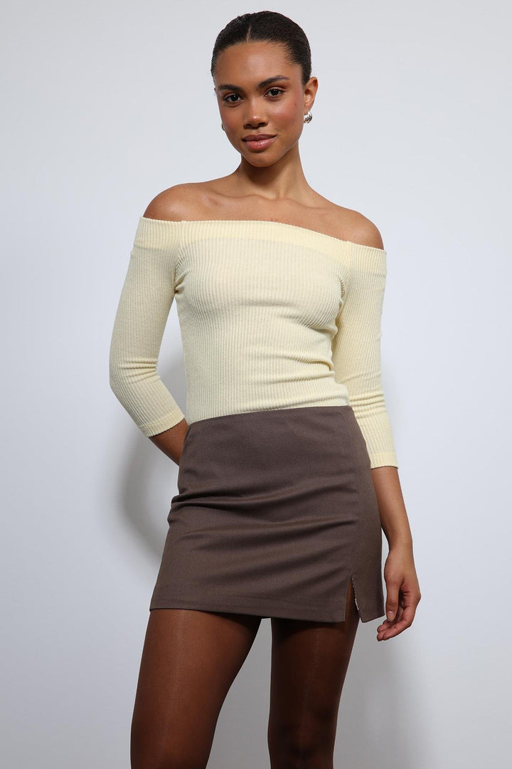 ANT Antioch Sarı Açık Omuz Detaylı Top - Norderstedt