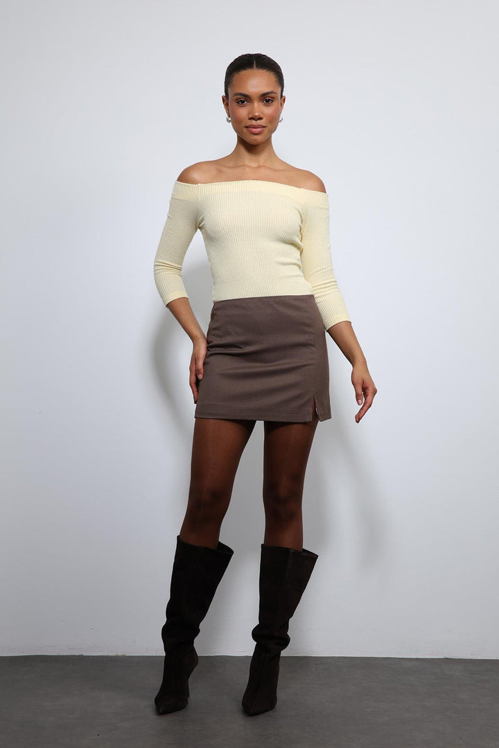 ANT Antioch Sarı Açık Omuz Detaylı Top - Norderstedt