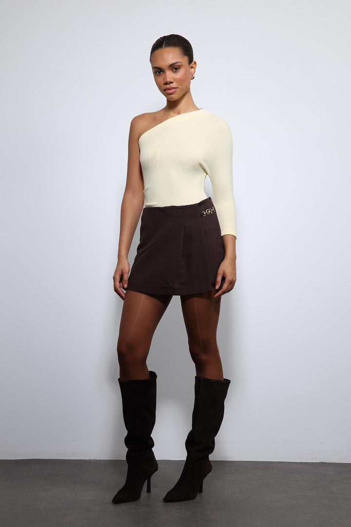 ANT Antioch Sarı Asimetrik Yaka Top - Utrera