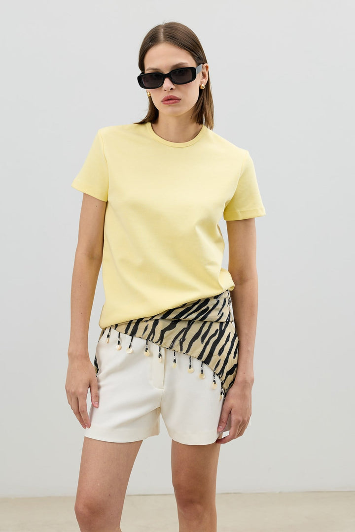 ANT Antioch Sarı Basic Kadın T-Shirt - Cunduacán