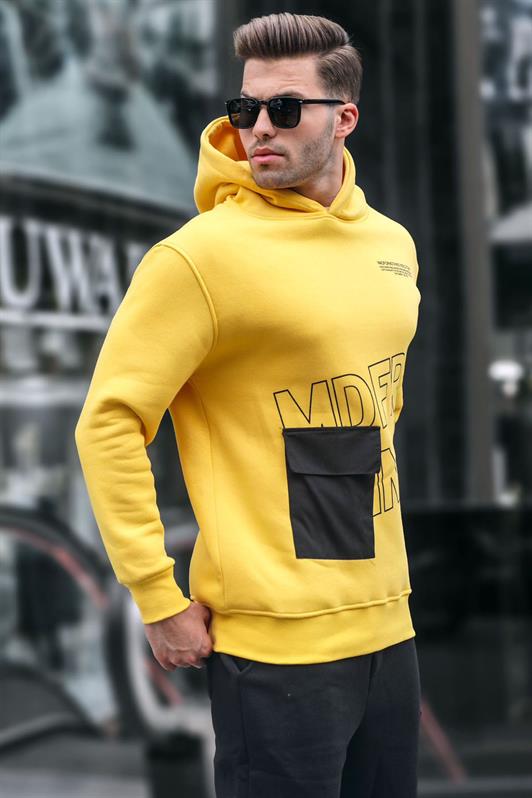 MDX Yellow Printed Hoodie Sweatshirt 6148 - Xico