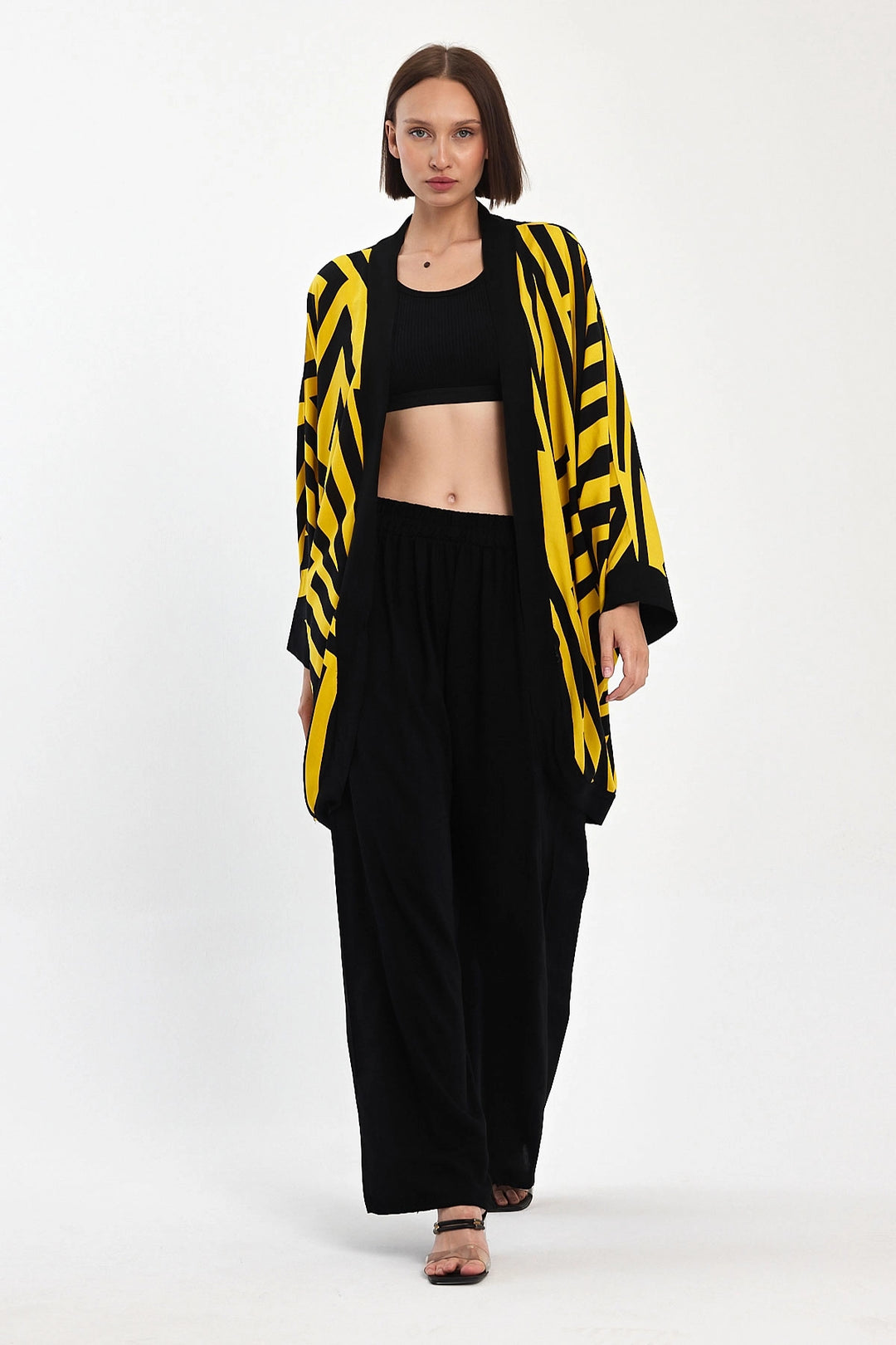 Maxi Boy Yellow Printed Kimono and Pants Woven Viscon Top Bottom Set BCVL-251061 - South Shields