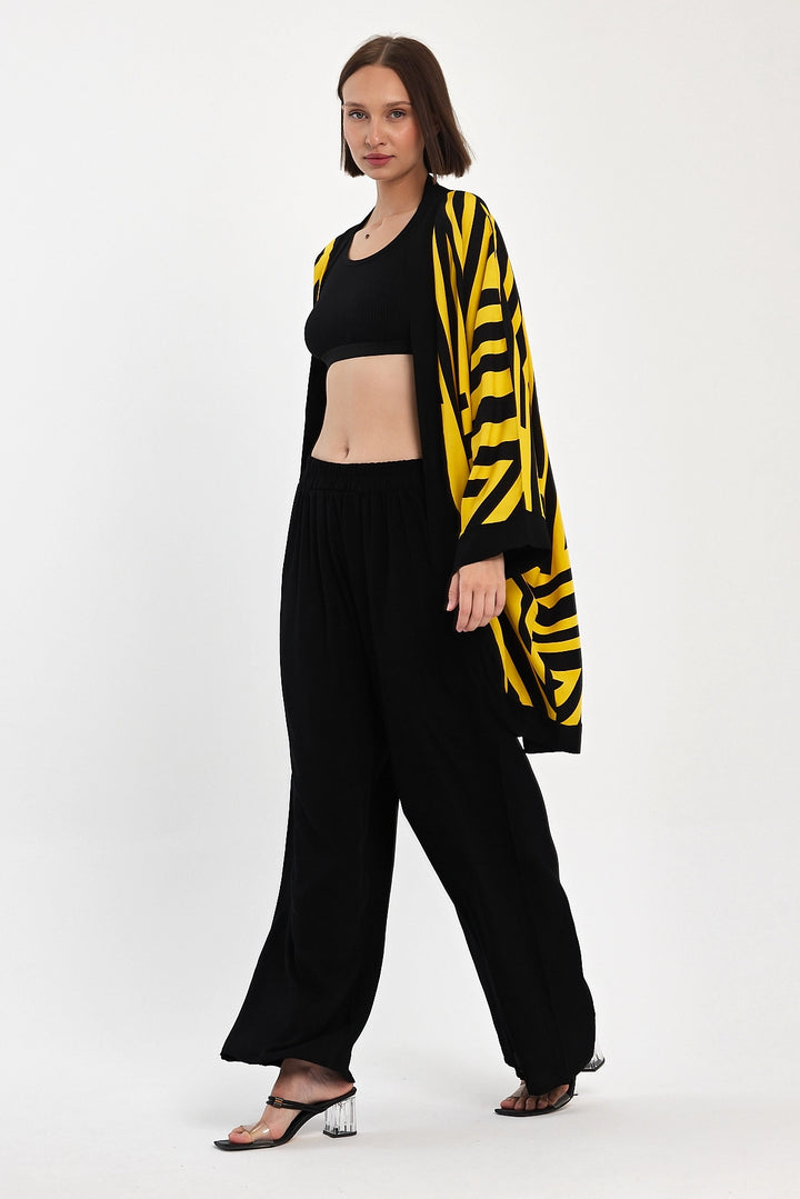 Maxi Boy Yellow Printed Kimono and Pants Woven Viscon Top Bottom Set BCVL-251061 - South Shields