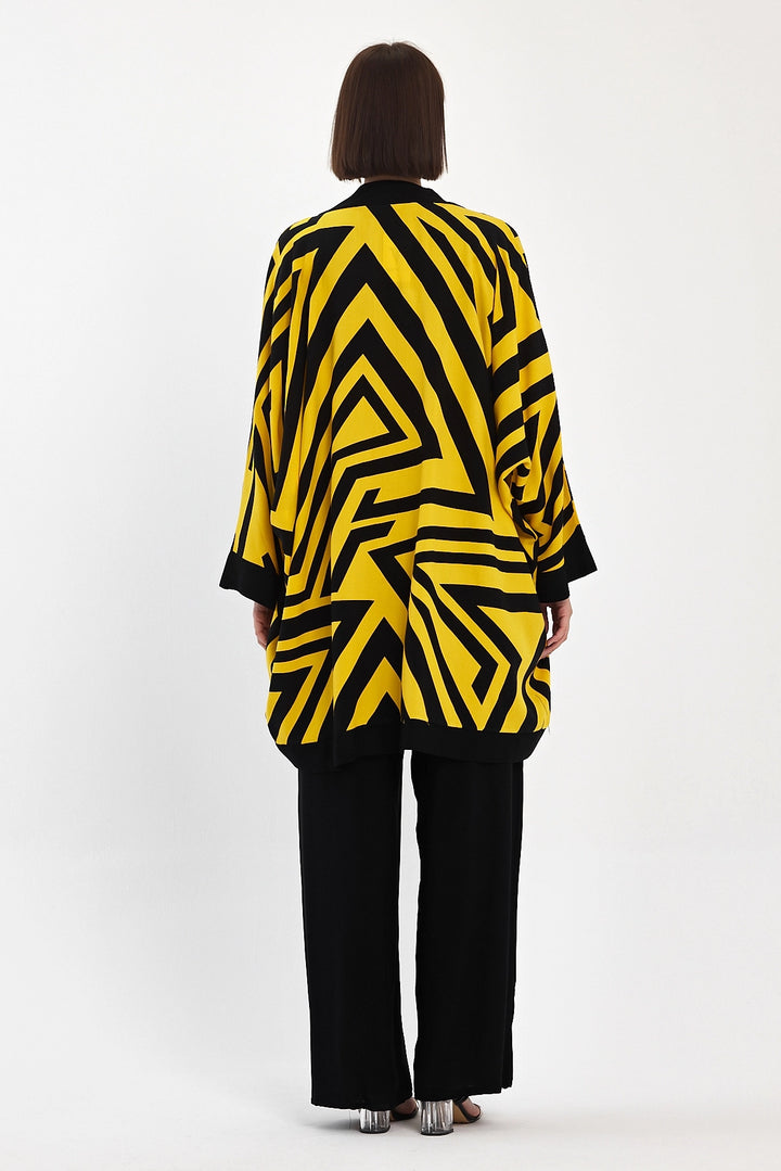 Maxi Boy Yellow Printed Kimono and Pants Woven Viscon Top Bottom Set BCVL-251061 - South Shields
