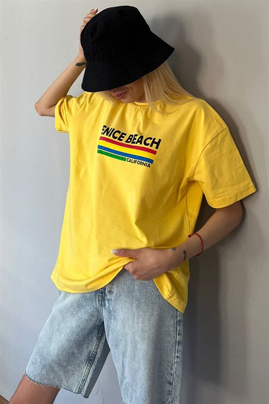MDX Yellow Printed Over Fit T-shirt MG1516 - Pine Hills