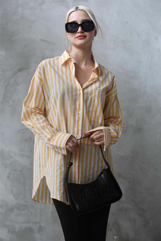 MDX Yellow Striped Oversized Women's Shirt MG1688 - Pikesville