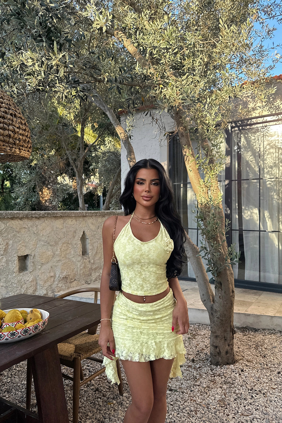 EYY Women YELLOW DARREL LACE SET - إلك جروف
