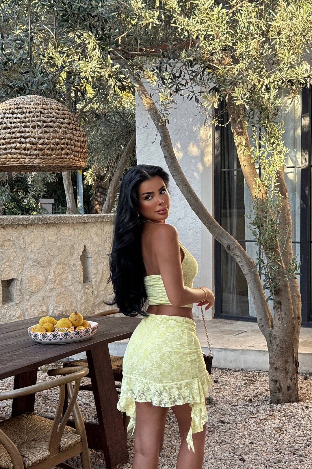 EYY Women YELLOW DARREL LACE SET - إلك جروف