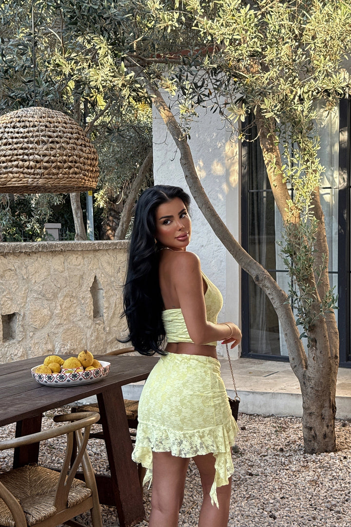 EYY Women YELLOW DARREL LACE SET - إلك جروف