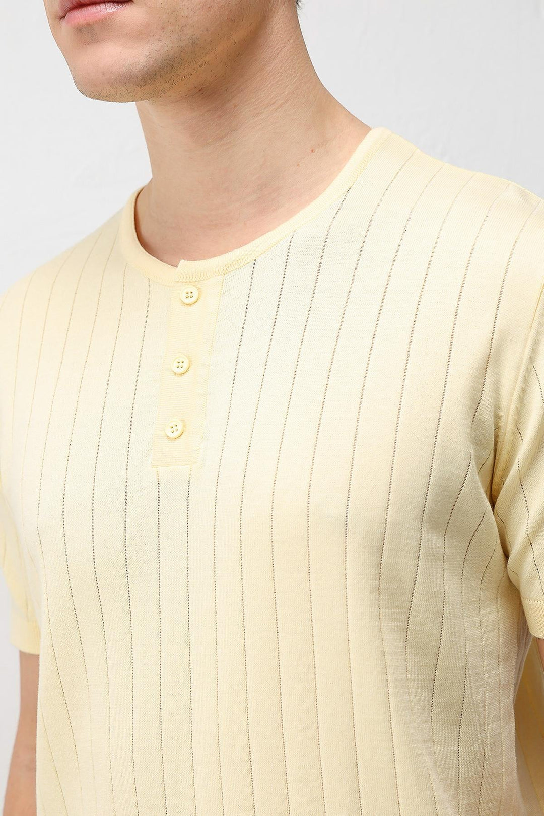 ANT Antioch Sarı Dokulu Erkek Triko T-Shirt - Regina