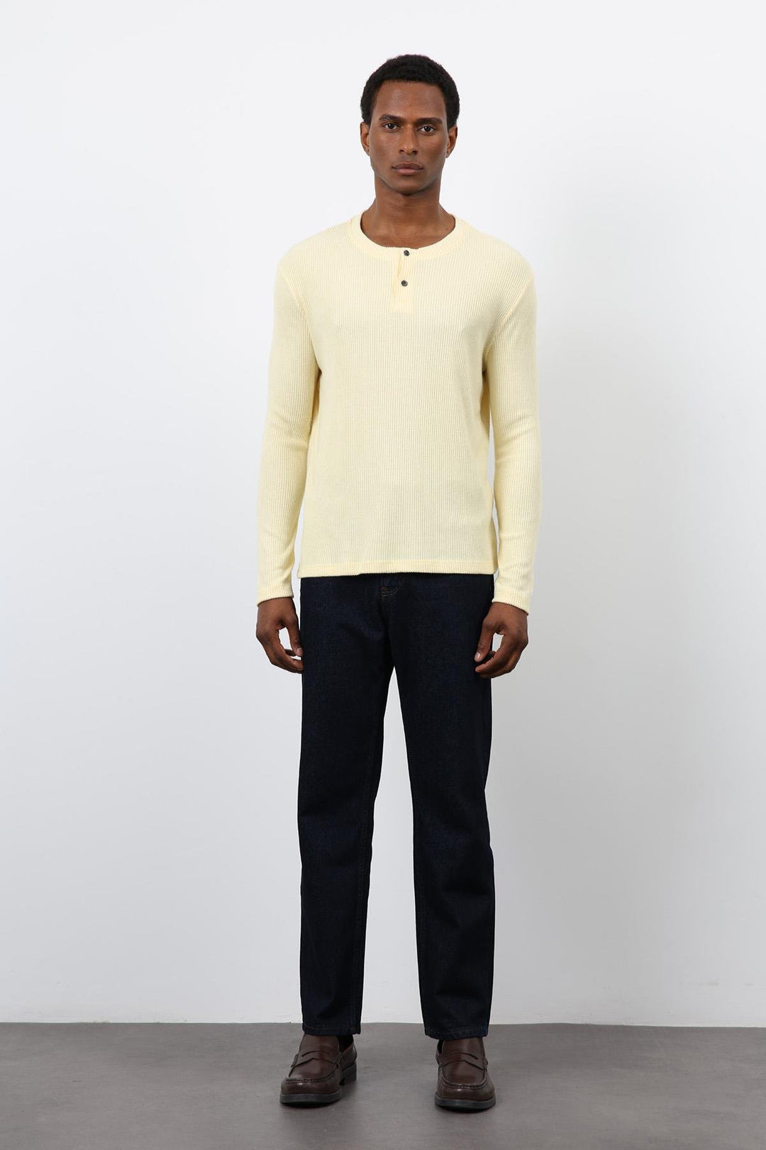 ANT Antioch Sarı Fitilli Düğmeli Yaka T-Shirt - Pessac