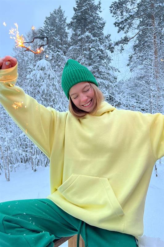 MDX Yellow Hooded Oversized Sweatshirt MG1566 - Oro Valley
