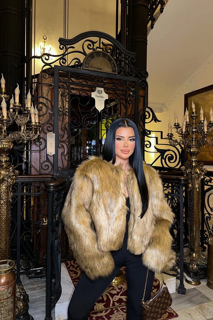 EYY Women Yellow Fur Detail Jacket - Hasselt