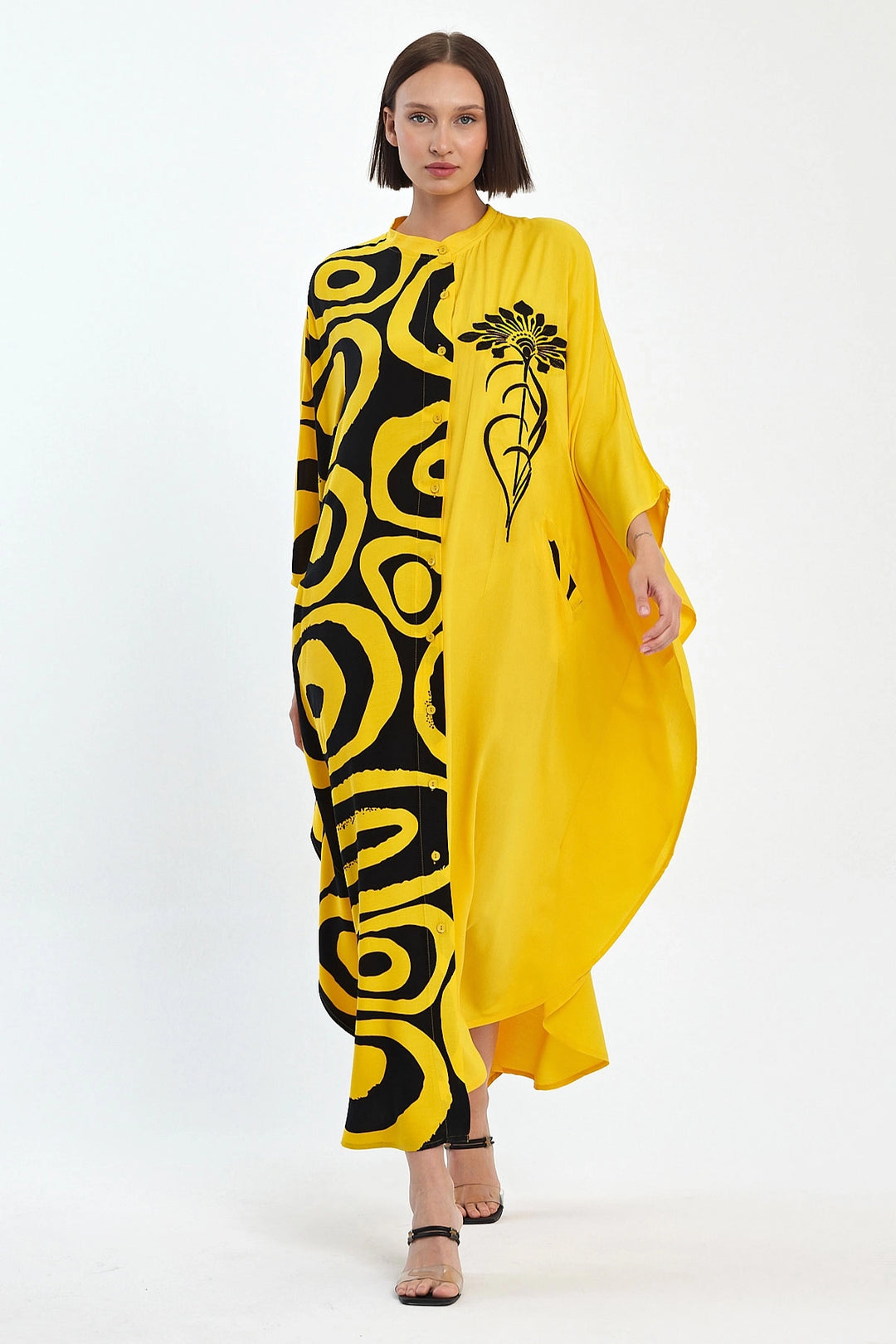 Maxi Boy Yellow Embroidered Woven Viscose Dress BCVL-251033 - Chambéry