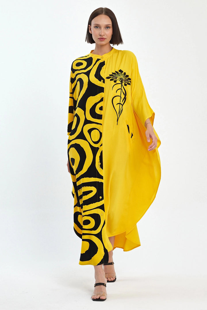 Maxi Boy Yellow Embroidered Woven Viscose Dress BCVL-251033 - Chambéry