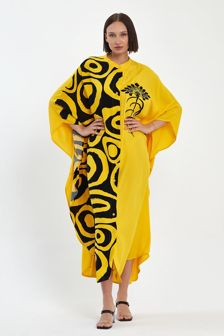 Maxi Boy Yellow Embroidered Woven Viscose Dress BCVL-251033 - Chambéry
