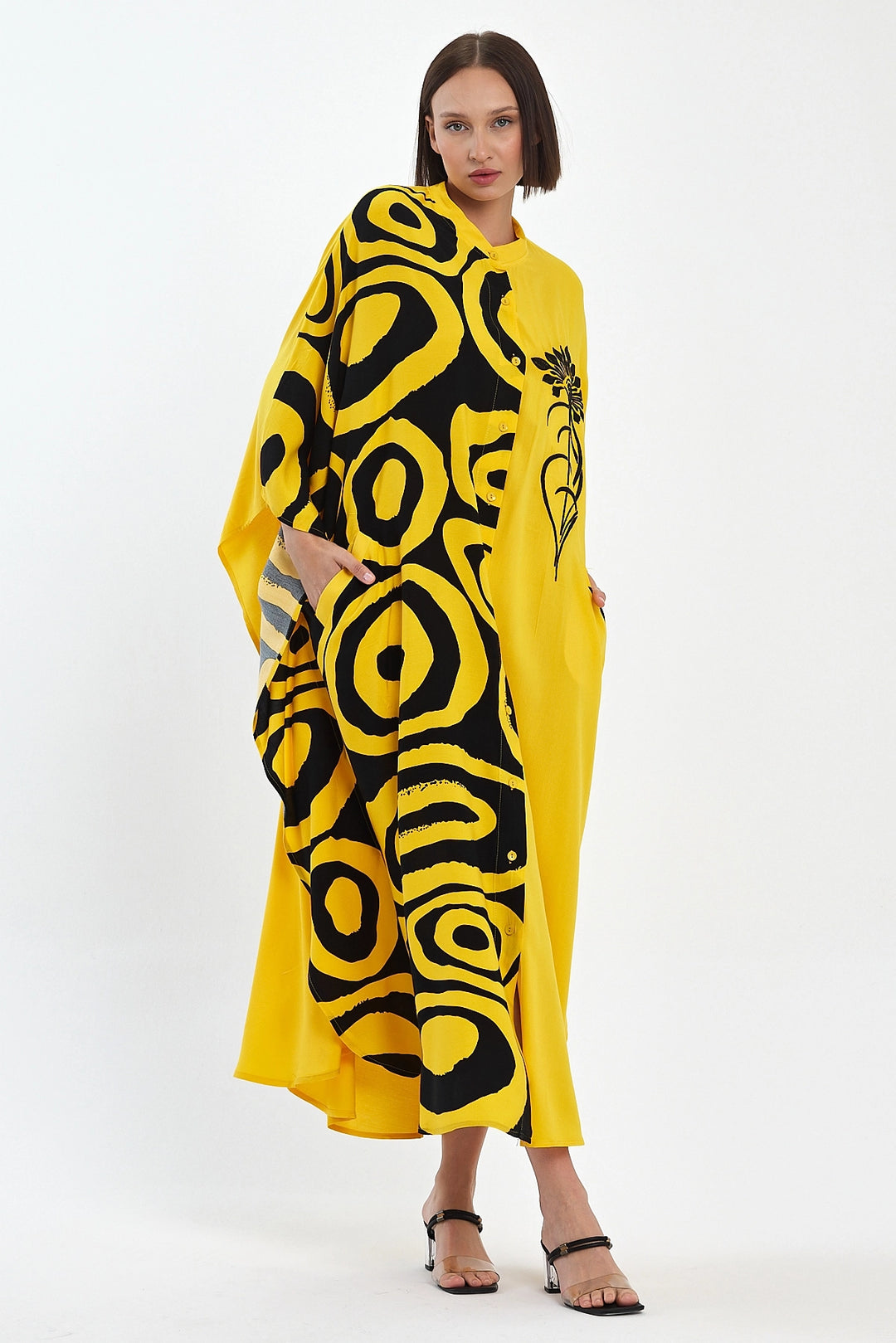 Maxi Boy Yellow Embroidered Woven Viscose Dress BCVL-251033 - Chambéry