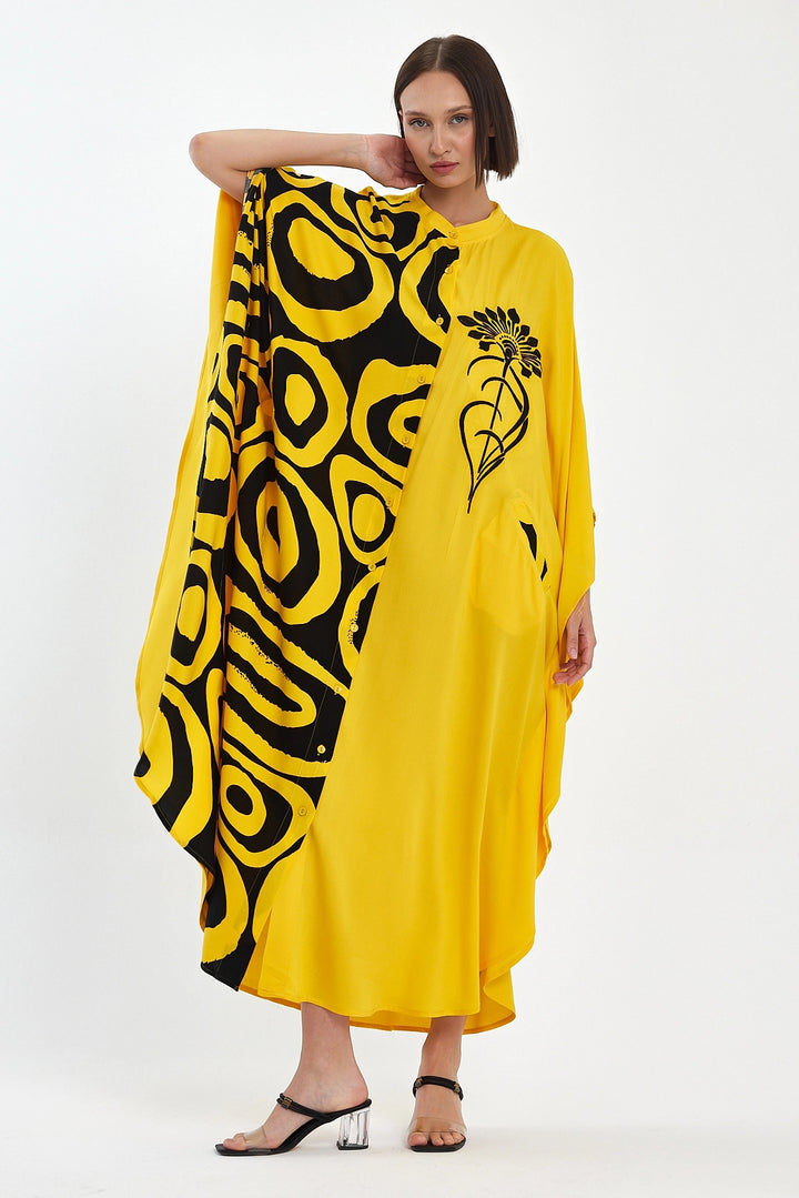 Maxi Boy Yellow Embroidered Woven Viscose Dress BCVL-251033 - Chambéry