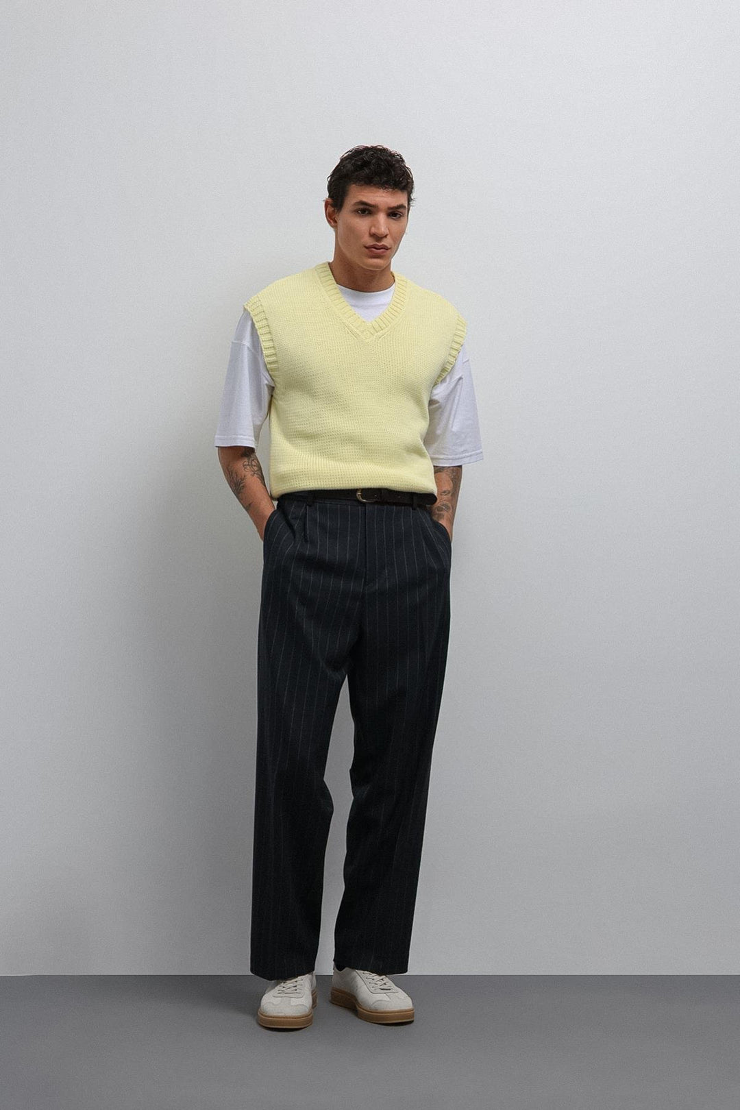 ANT Antioch Sarı Örgü Erkek Triko Yelek - Kalamazoo