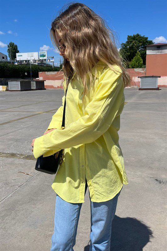 MDX Yellow Oversize Basic Pocket Poplin Shirt MG1530 - Córdoba