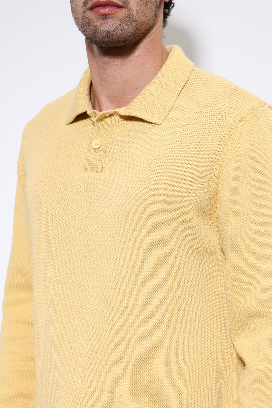 ANT Antioch Yellow Polo Neck Basic Men's Sweater - Pinotepa