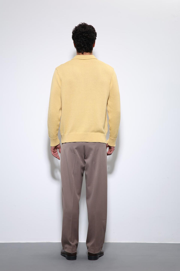 ANT Antioch Yellow Polo Neck Basic Men's Sweater - Pinotepa