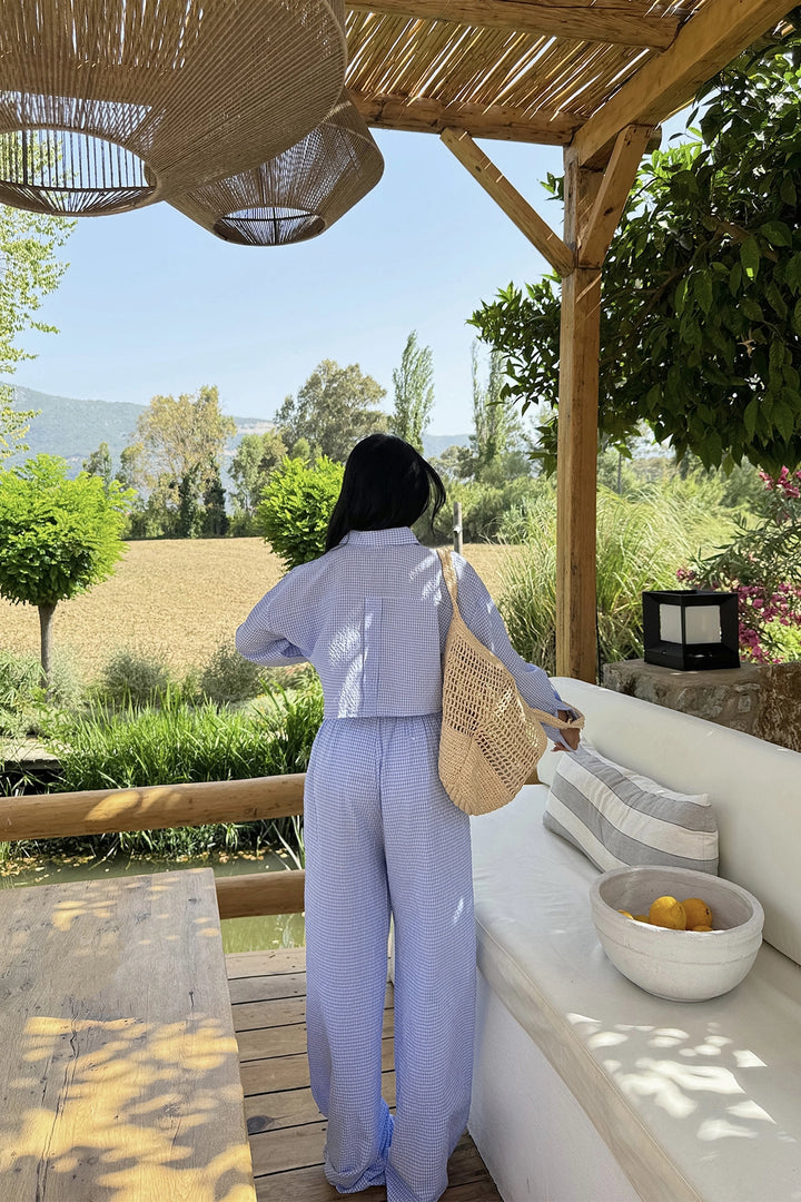 بدلة نسائية زرقاء منقطة من EYY - كاربنترسفيل