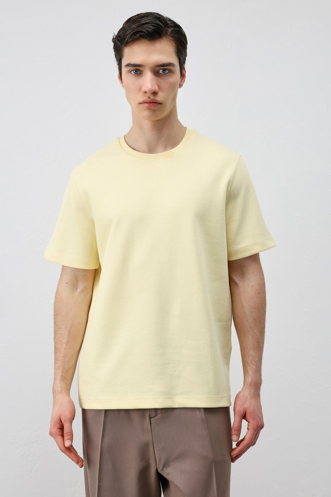 ANT Antioch Sarı Regular Fit Basic Erkek T-Shirt - Youngstown