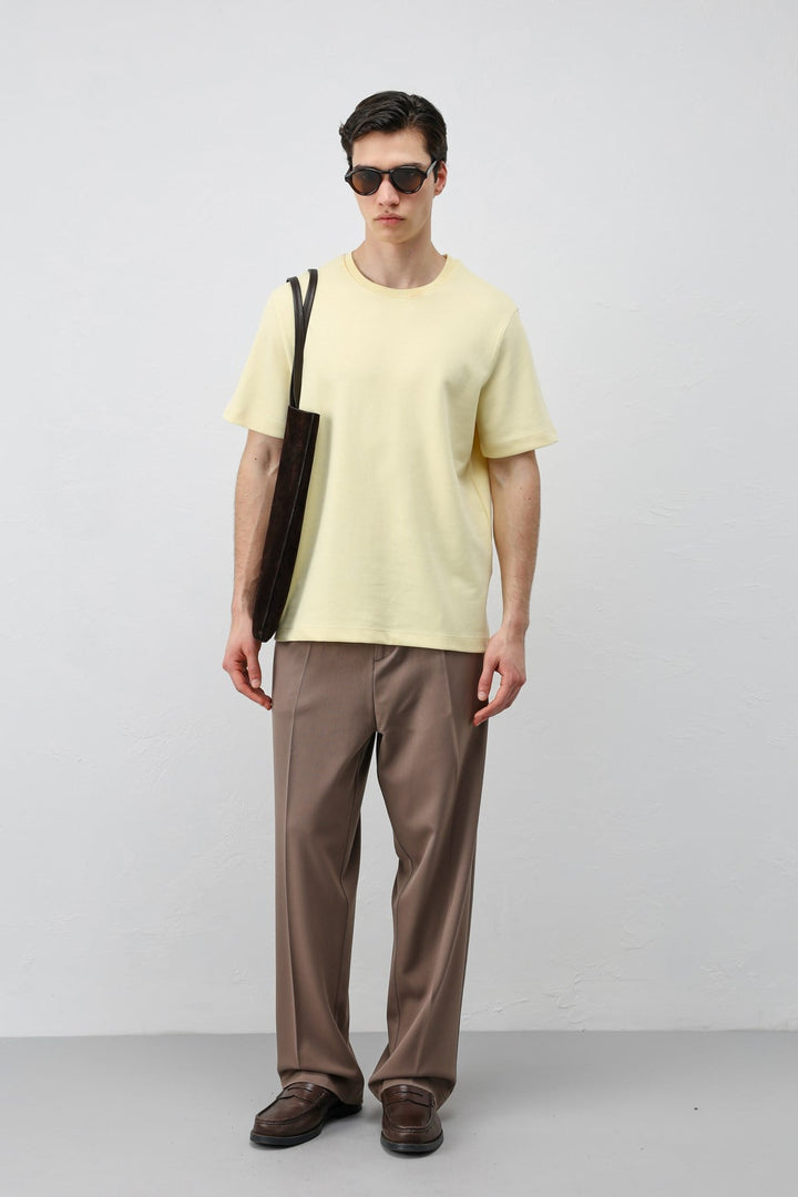 ANT Antioch Sarı Regular Fit Basic Erkek T-Shirt - Youngstown