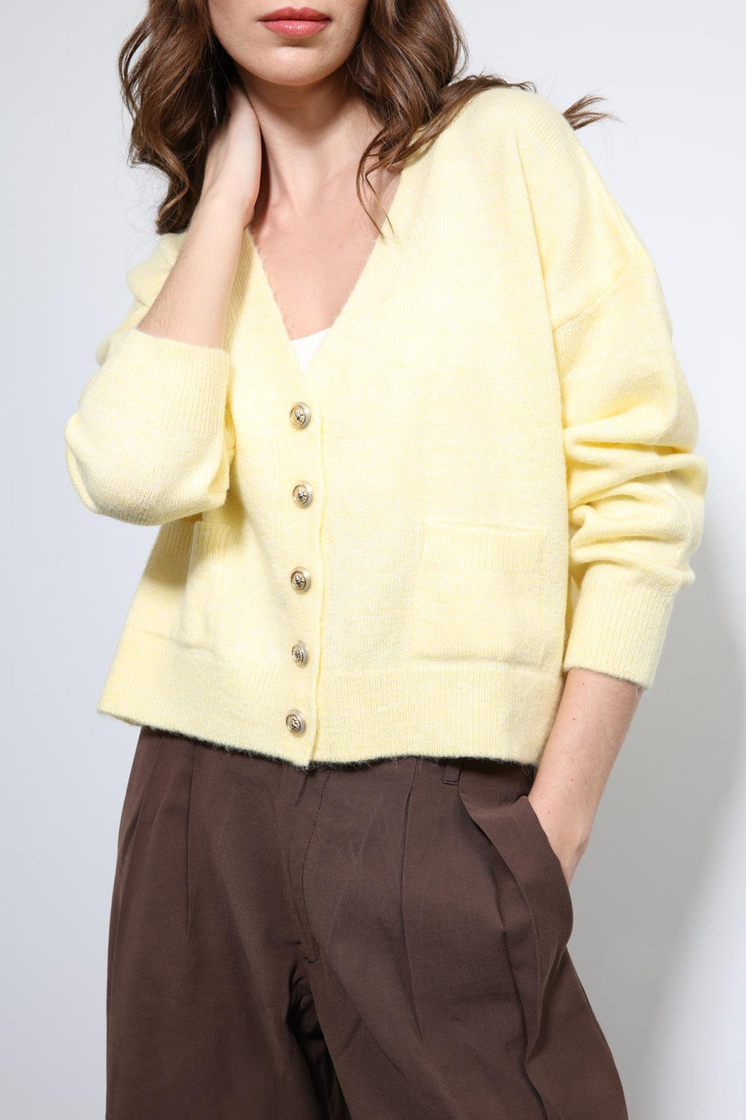 ANT Antioch Sarı Yün Karışımlı Örme Triko Hırka - Port Macquarie