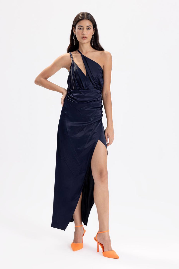 BSL Women Satin Asymmetrical Midi Dress - Orland Park