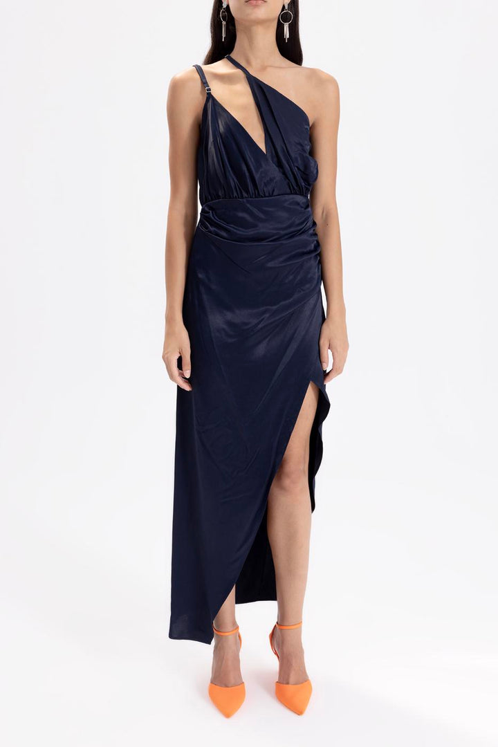 BSL Women Satin Asymmetrical Midi Dress - Orland Park