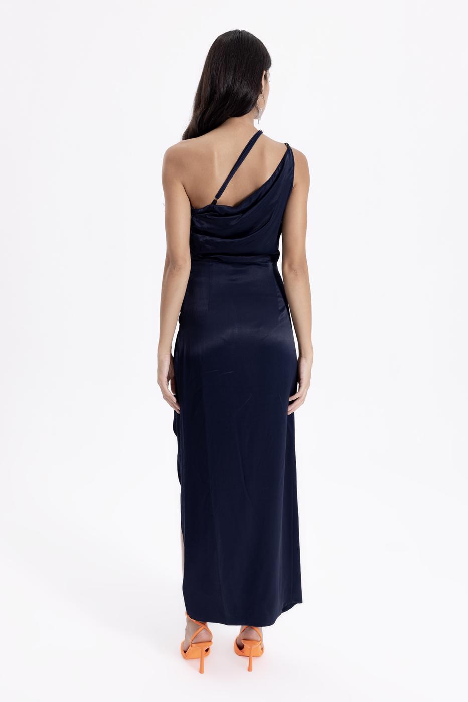 BSL Women Satin Asymmetrical Midi Dress - Orland Park