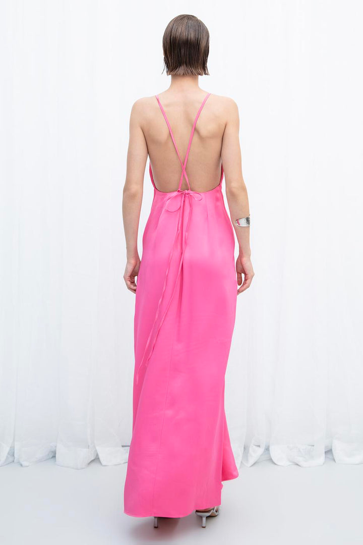 BSL Women Satin Strap Maxi Dress - Arcadia