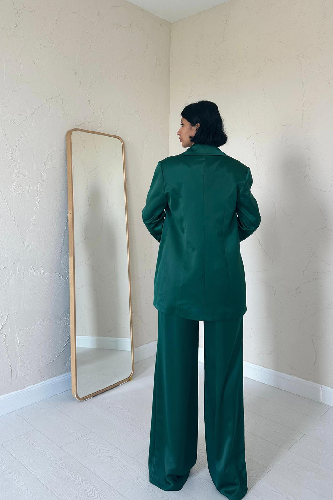 ELS Satin Jacket and Pants Suit - Emerald - Fort Collins