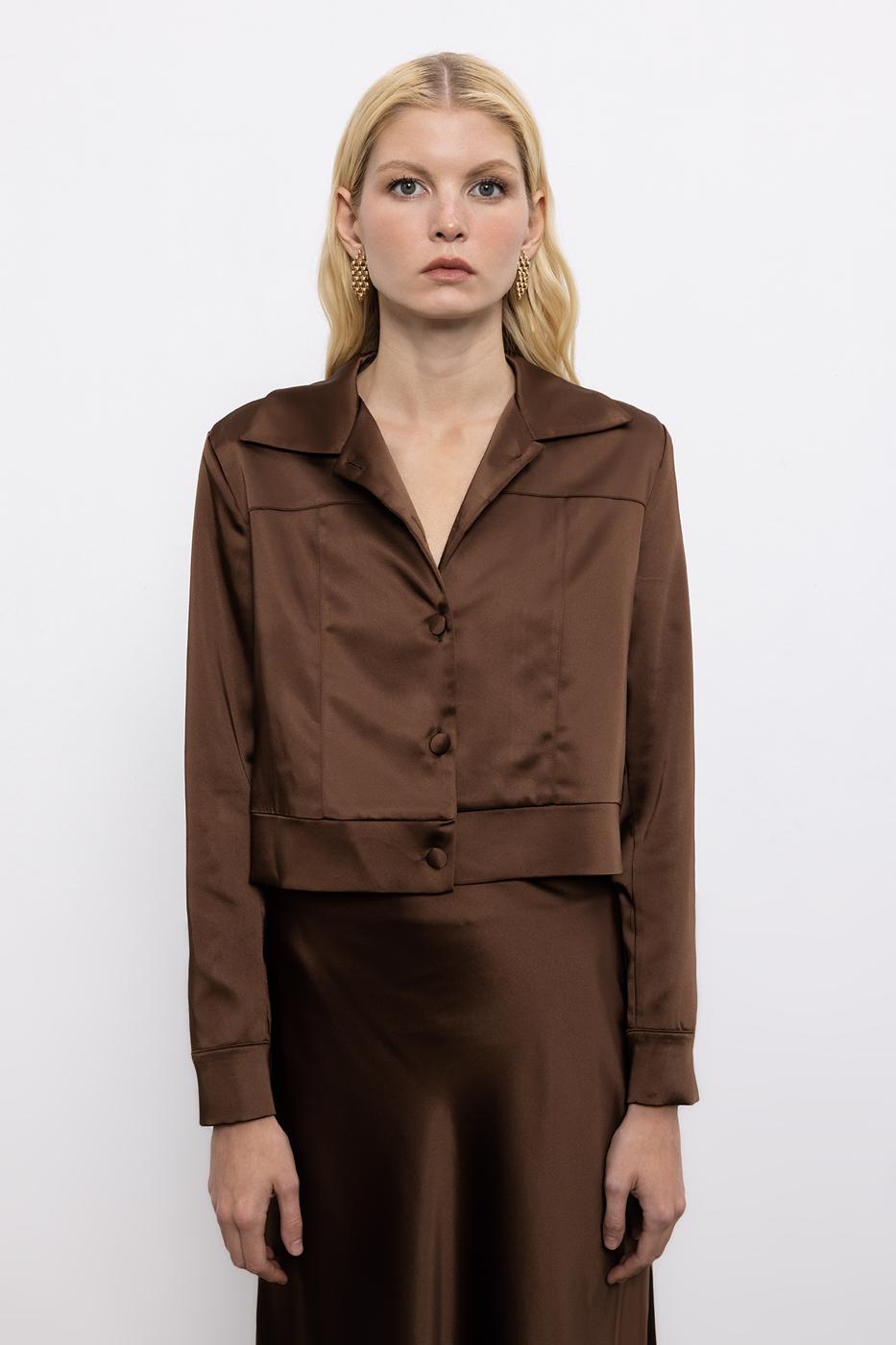 BSL Women Satin Button Detailed Shirt - Shakhtarsk