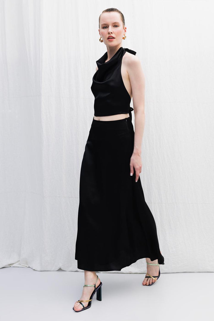 BSL Women Satin Midi Skirt - Lowestoft