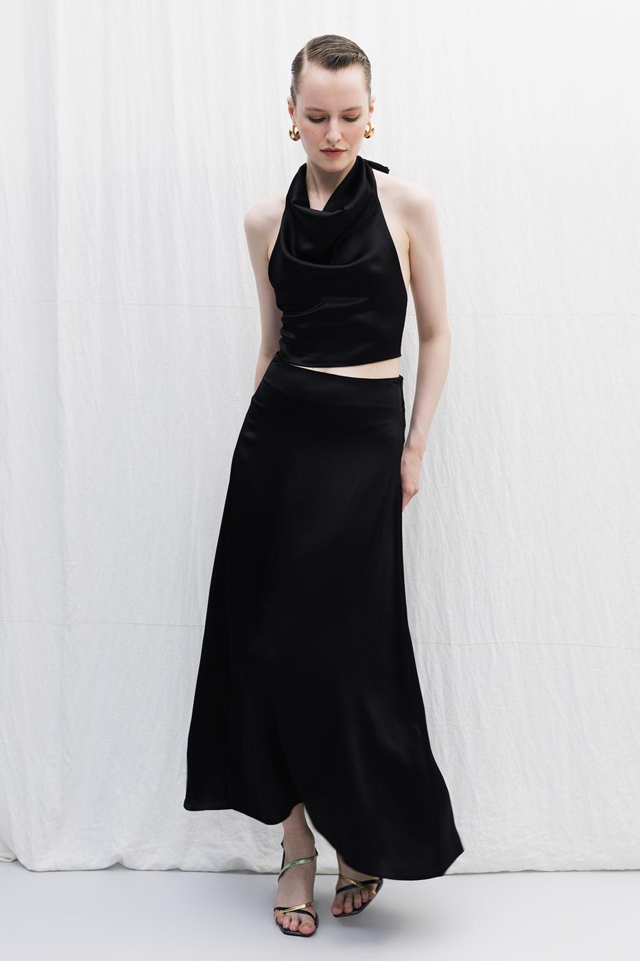 BSL Women Satin Midi Skirt - Lowestoft